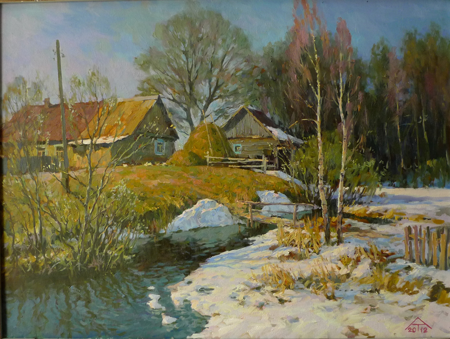 Spring comes.2012g. h.,m. Oil, 80x100
