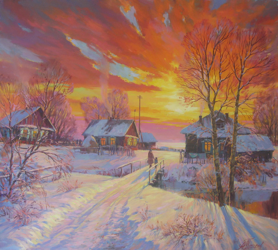 At sunset, 2008., Oil on canvas, 110x130