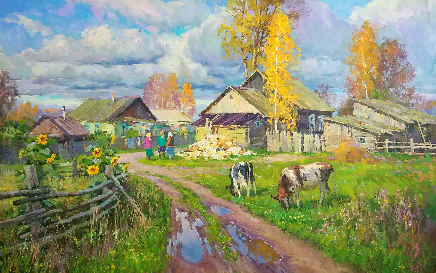 Village plot, 2017, Oil on canvas 70x110cm..jpg