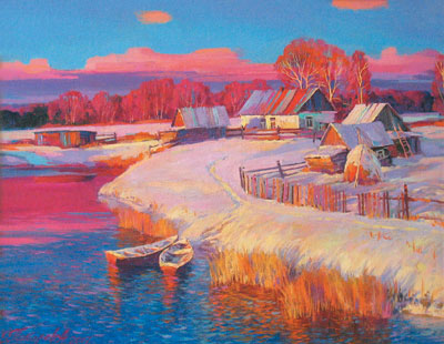 By sunset, 2004., Oil on canvas, 5070sm.